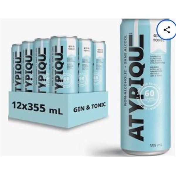 Atypique Non-Alcoholic Gin & Tonic 12 x 355 mL Cans