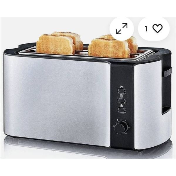 Ikich CP144A 4-Slice Stainless Steel Toaster, 1300W Output