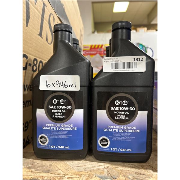 Kirkland Signature SAE 10W-30 Motor Oil, 946 ml, Set of 6