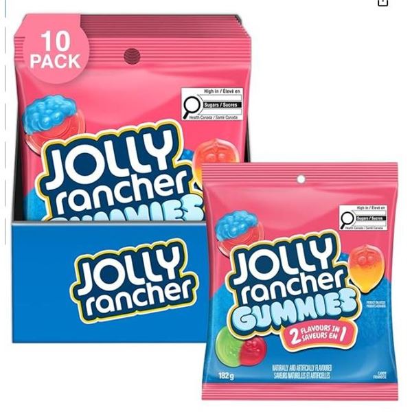 Jolly Rancher Gummies, 182 g, Two Flavors, Lot of 10