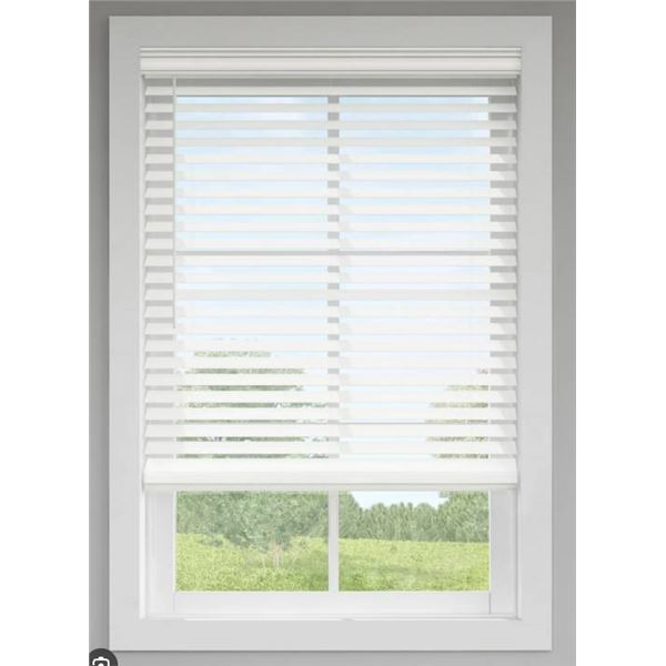 Levolor 2 in. Faux Wood Blind, White, 59 in. x 48 in./54 in.