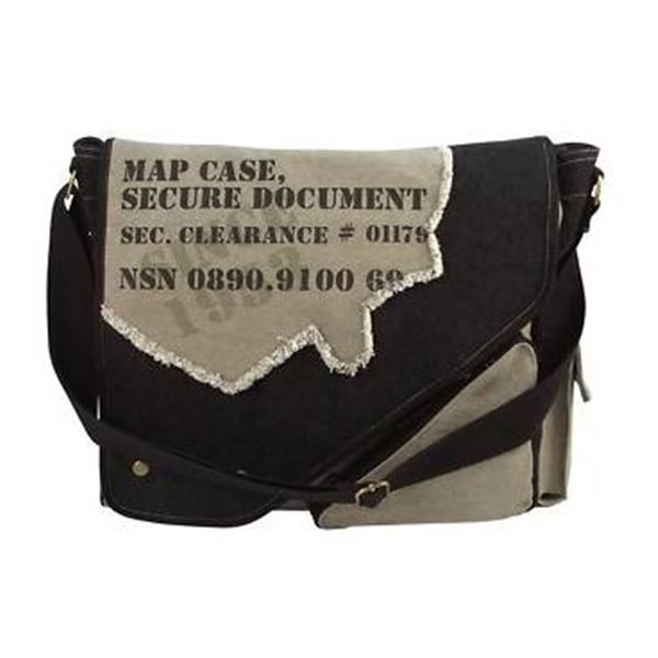 Vintage Two Tone Imprinted Canvas Shoulder Bag Rothco