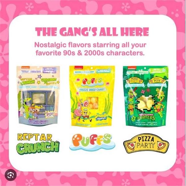 Nickelodeon-Themed Freeze-Dried Candy Featuring Rugrats, Spongebob, and TMNT