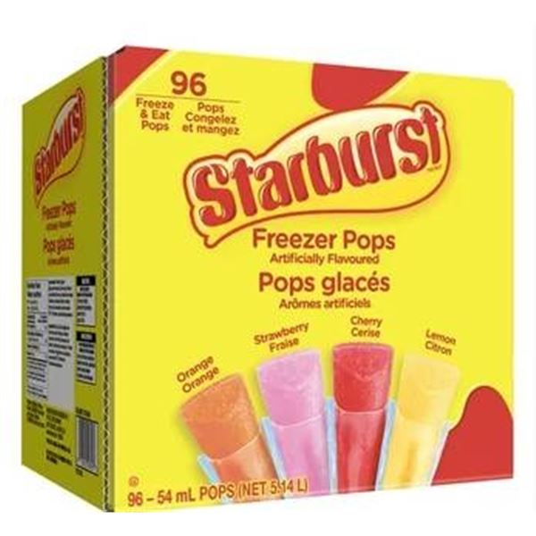 Starburst Freezer Pops with 96 Count, Multiple Flavors