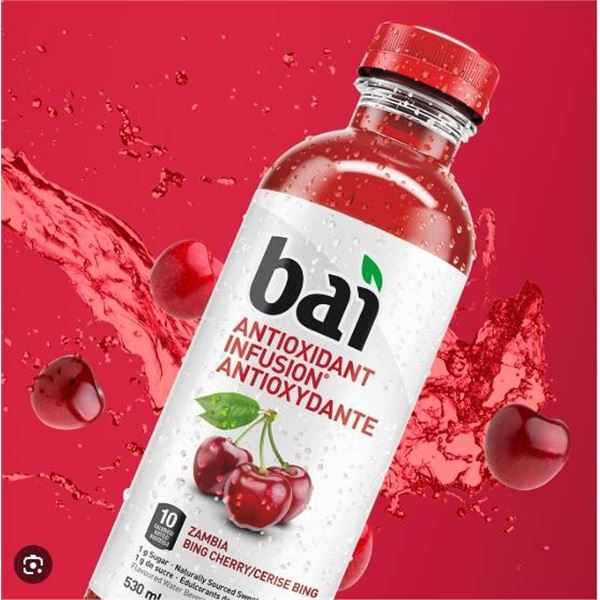 Bai Zambia Bing Cherry WonderWater 530mL Bottles (12 Count)