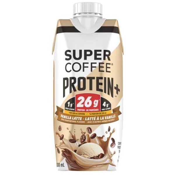 Super Coffee Protein+ Vanilla Latte 18 Pack – 330 mL Each