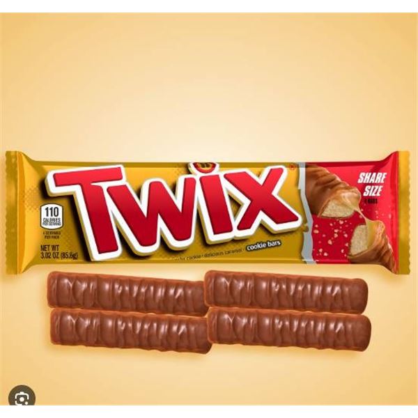 Twix Caramel Milk Chocolate Cookie Bars, 24 Packs x 85g, 2.0kg Total