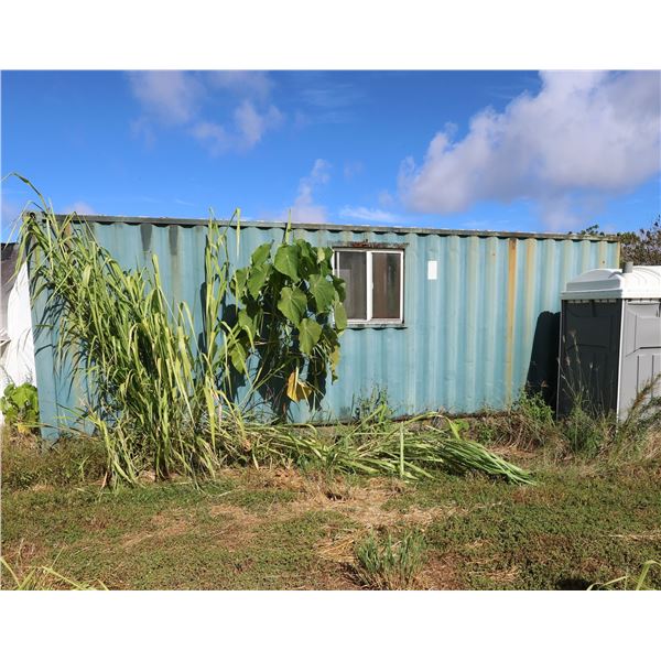 20-Foot Shipping Container w/ Roll-Up Door, Side Window (contents not included)