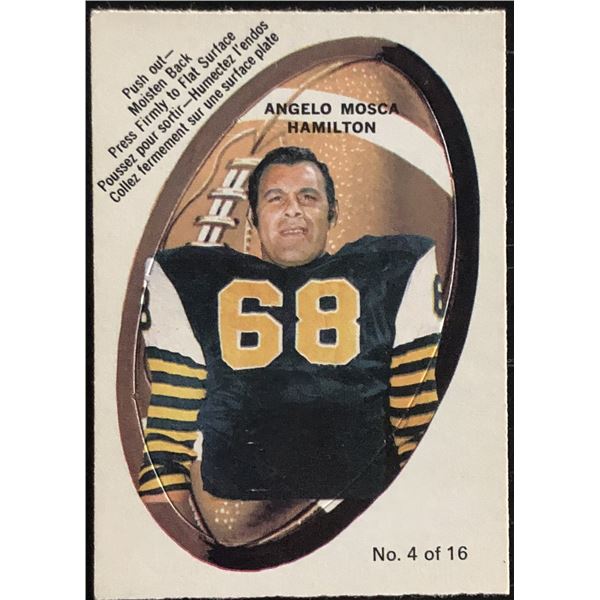 1970 O-PEE-CHEE CFL PUSH-OUT INSERT ANGELO MOSCA (HOF)