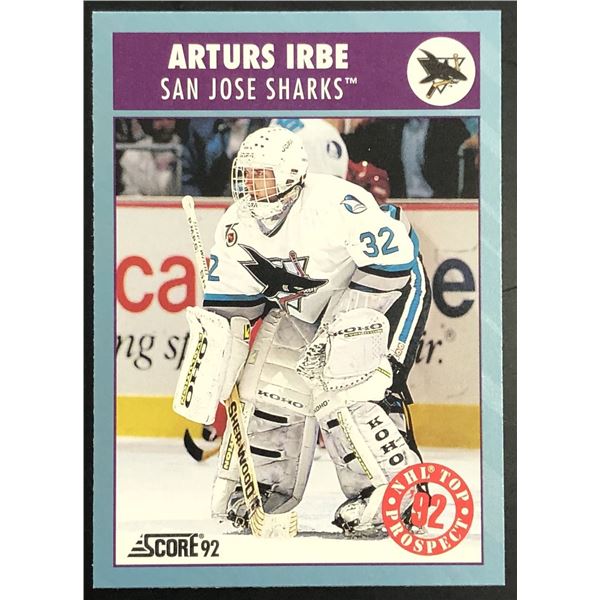 1992-93 SCORE ARTURS IRBE ROOKIE CARD