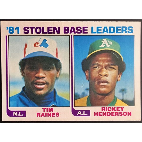1982 TOPPS RICKEY HENDERSON / TIM RAINES (HOF)