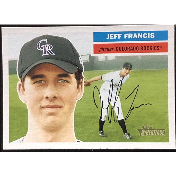 2005 TOPPS HERITAGE JEFF FRANCIS ROOKIE CARD