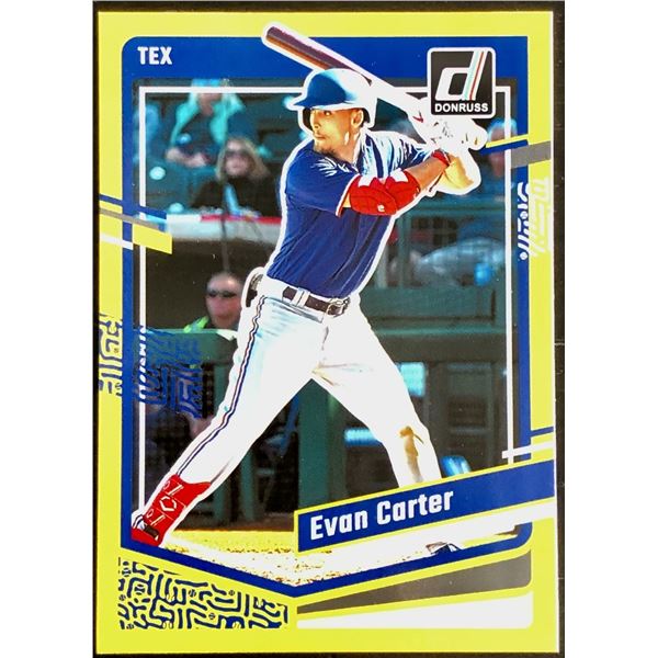 2023 DONRUSS YELLOW PARALLEL EVAN CARTER ROOKIE CARD