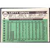 Image 2 : 1976 O-PEE-CHEE LEFTY GROVE (HOF)