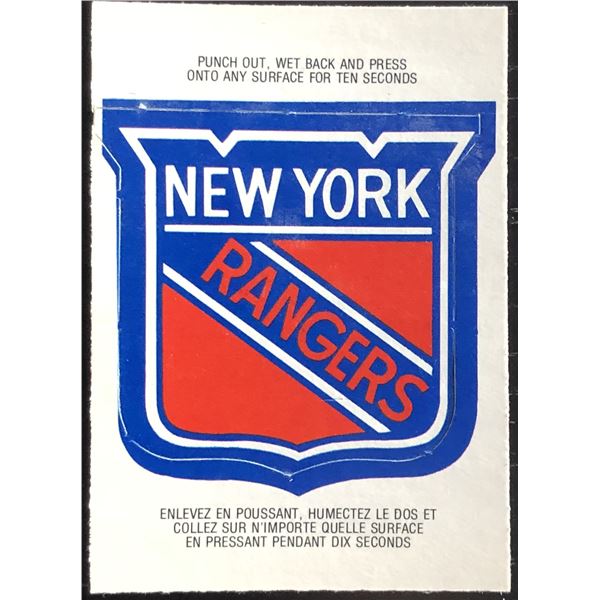 1973-74 O-PEE-CHEE INSERT CREST - NEW YORK RANGERS