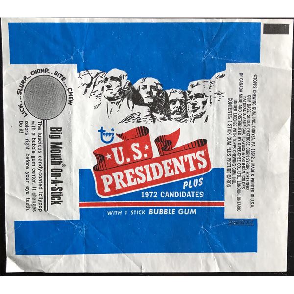 1972 TOPPS U.S. PRESIDENTS WRAPPER