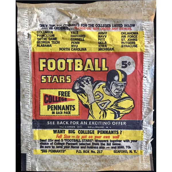 1961 NU STARS FOOTBALL STARS WRAPPER