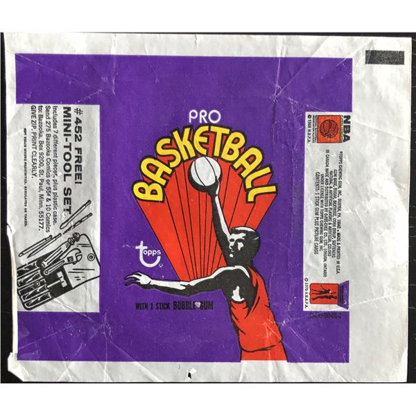 1972 TOPPS NBA WRAPPER