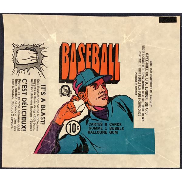 1972 O-PEE-CHEE BASEBALL WRAPPER