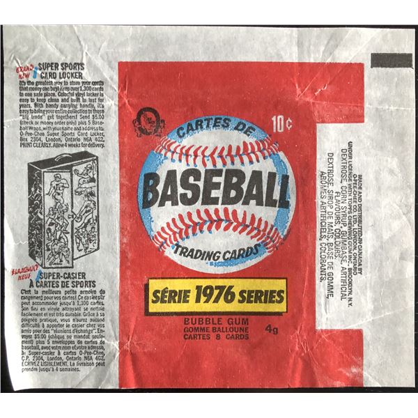1976 O-PEE-CHEE BASEBALL WRAPPER