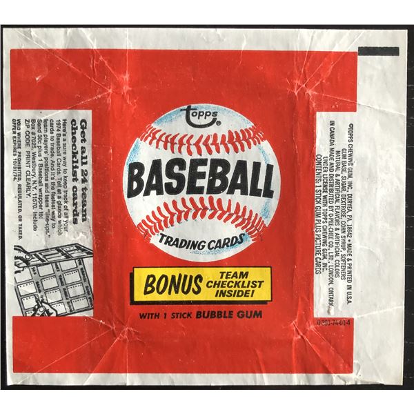 1976 TOPPS BASEBALL WRAPPER