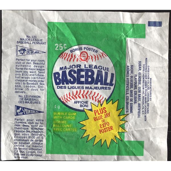 1981 O-PEE-CHEE BASEBALL WRAPPER