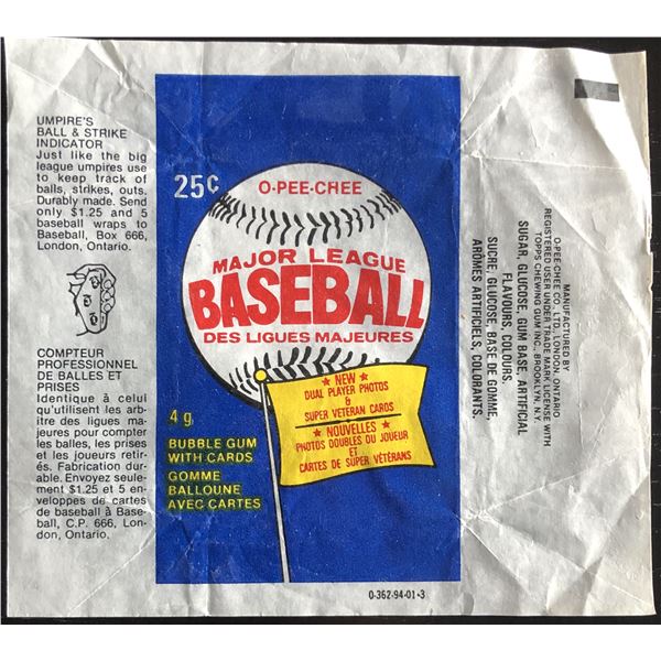 1983 O-PEE-CHEE BASEBALL WRAPPER