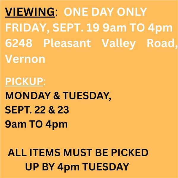 VIEWING & PICKUP DATES