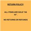 Image 1 : RETURN POLICY