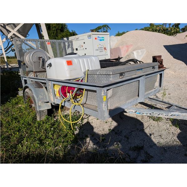 S/A 5' x 8' UT TRL w/Ramp, Spray Rig. Toolbox No Title Required