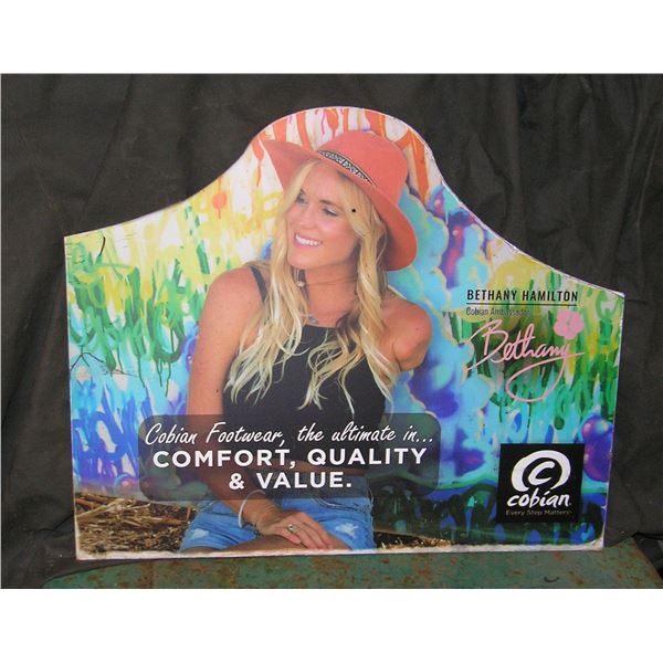 Cobian foot wear sign featuring Bethany Hamilton