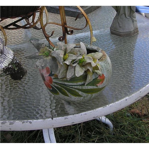 Painted earthenware planter