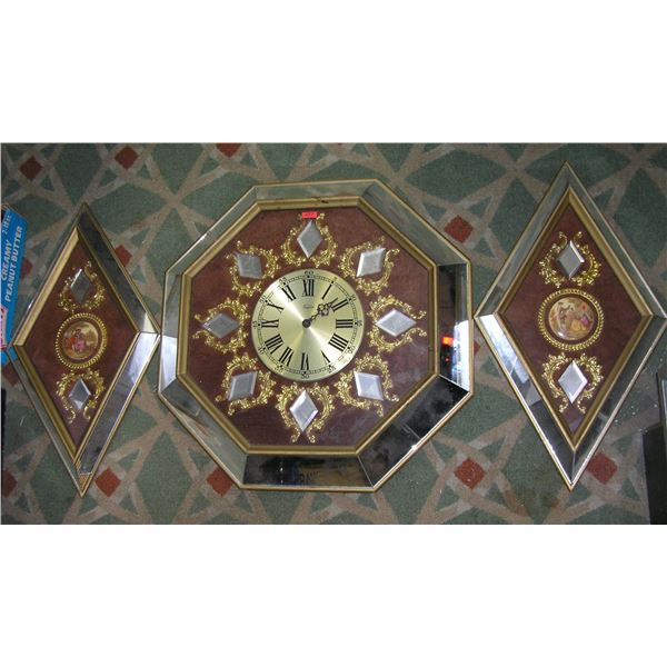 Empire 3 piece Mid Century modern wall clock