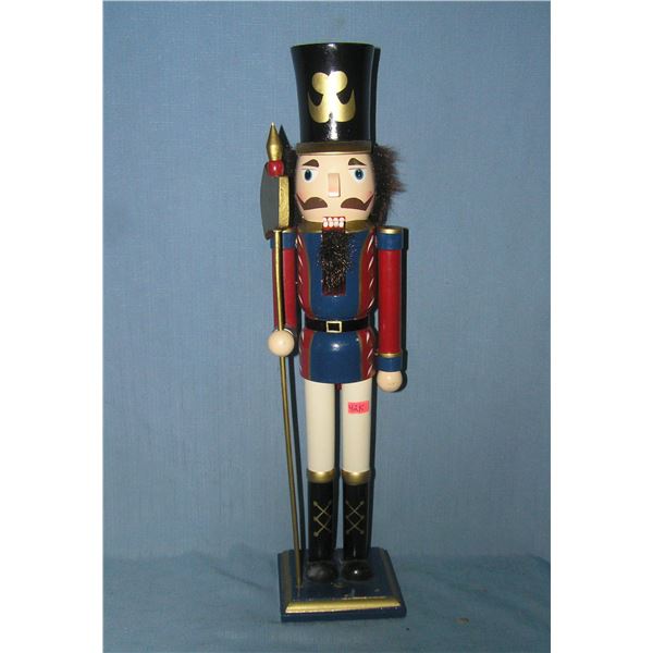 Large hand painted wooden nutcracker figure
