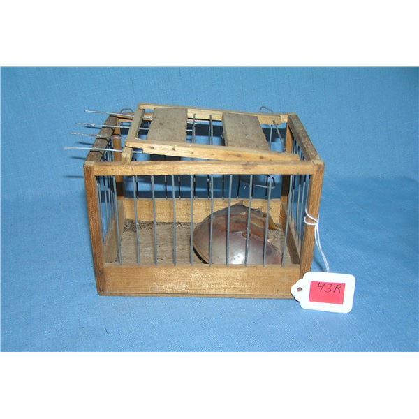 Antique wood and metal animal cage