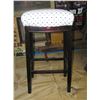 Image 1 : Padded and upholstered walnut bistro/bar stool
