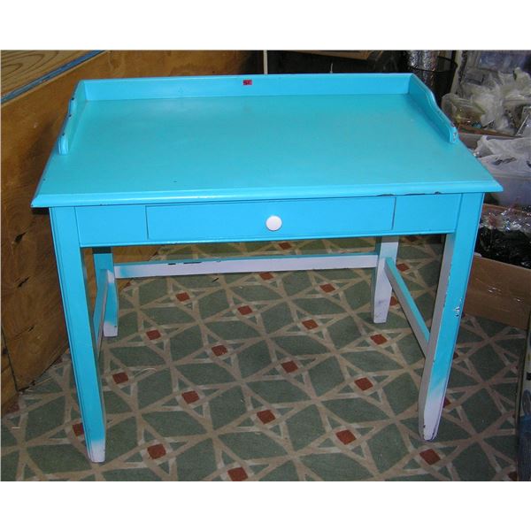 Paint decorated work desk with drawer