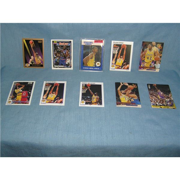 Collection of vintage LA Lakers all star basketball cards