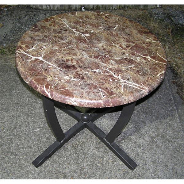 Marbelized end table 23 inches round