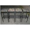 Image 1 : Set of 4 high quality all metal stools with upholstered seats