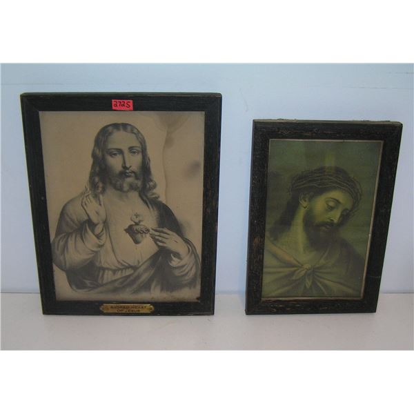 Pair of antique religious pictures
