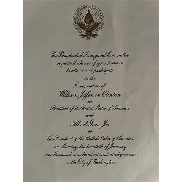 1997 Bill Clinton Inauguration invitation