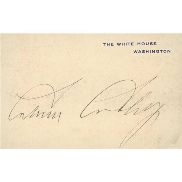 Calvin Coolidge signature cut. GFA Authenticated