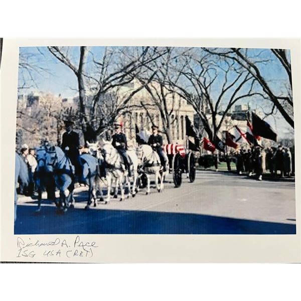 JFK Funeral Lead Honor Guard Rider Richard A. Pace signed photo
