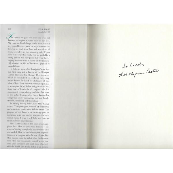 Rosalynn Carter signed book