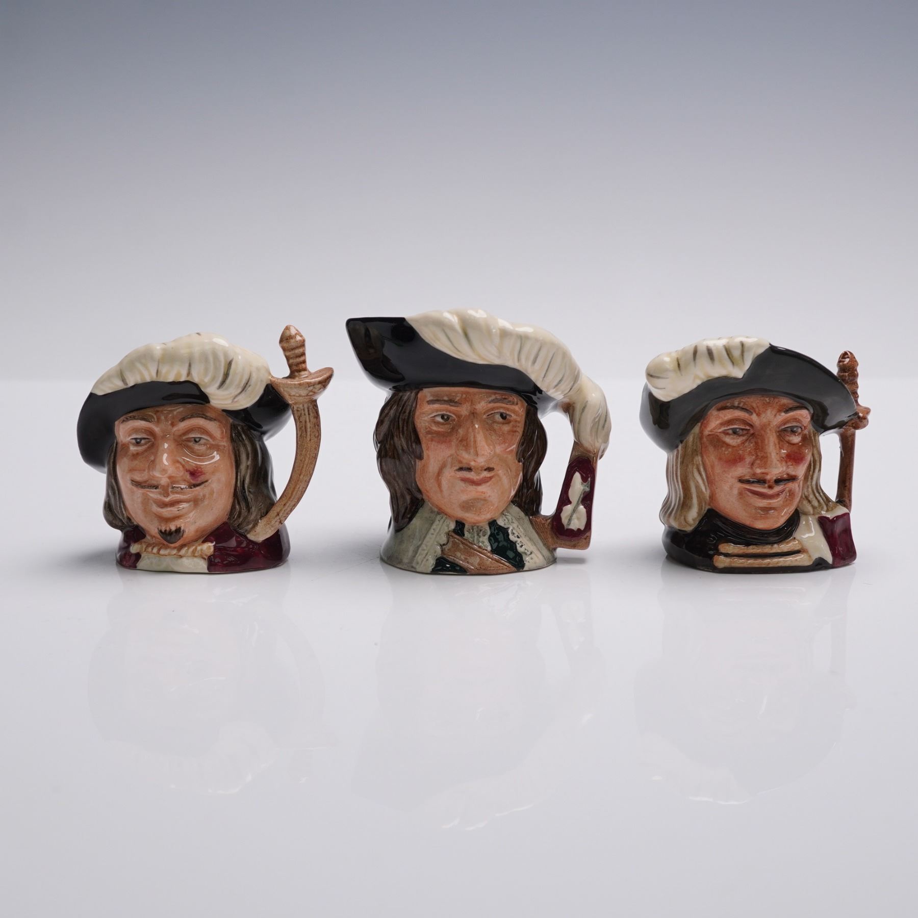 3pc Royal Doulton Mini Character Jugs, Three Musketeers