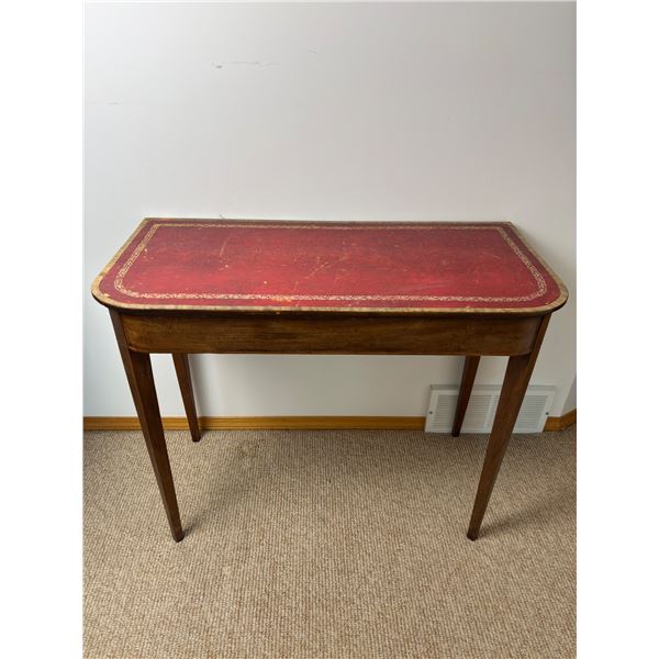 Vintage Table with Red Inlay