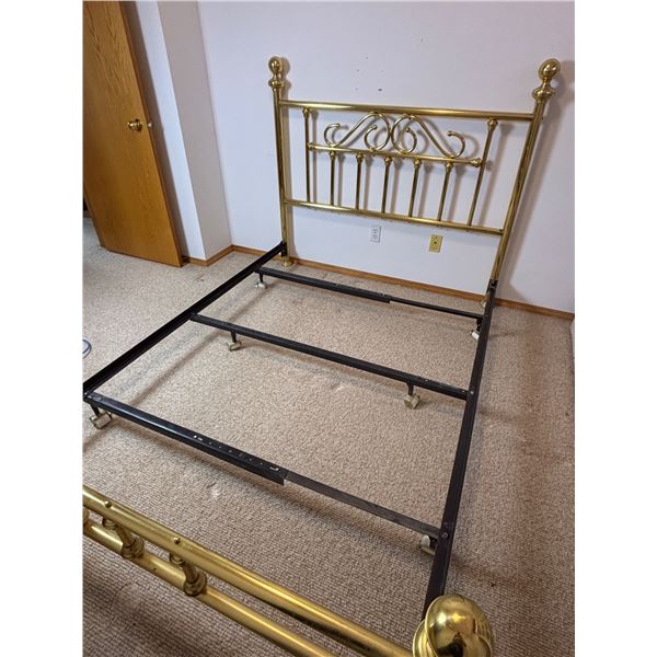 Vintage Brass-Like Queen Bed Frame