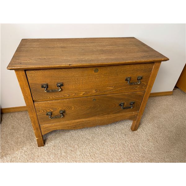 Vintage Two-Drawer Wooden Cabinet