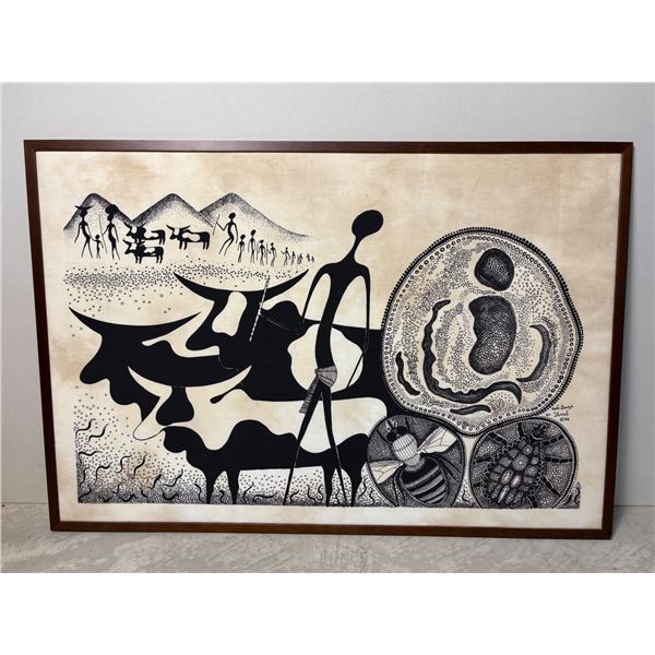 Framed Textile Artwork by Heidi. L